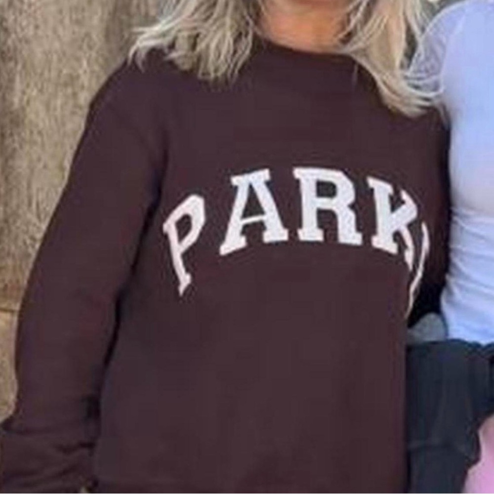 Parker Chocolate Sweatshirt with White Lettering